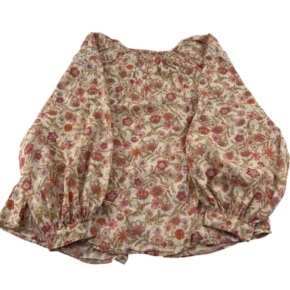 Old Navy Womens Floral Blouse M Long Sleeve Button Front Boho Style - Picture 5 of 6